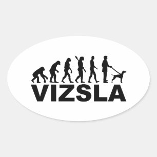 Vizsla-Evolution Ovaler Aufkleber