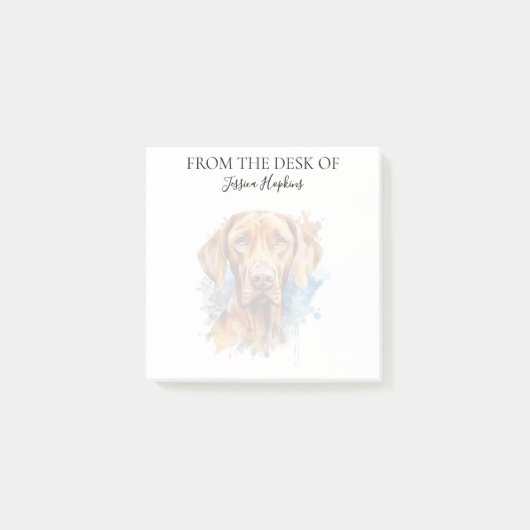 Vizsla-Fan-monogrammierter Hund Post-it Klebezettel (Vorderseite)