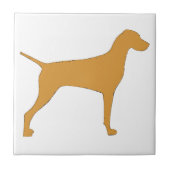 vizsla FarbSilhouette Fliese (Vorderseite)