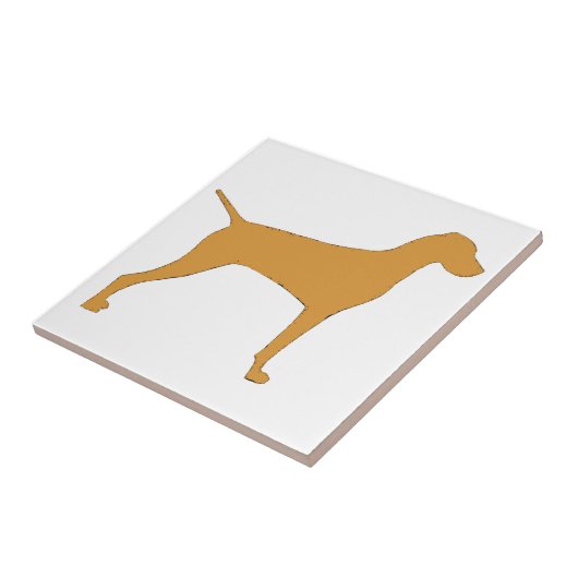vizsla FarbSilhouette Fliese (Seite)