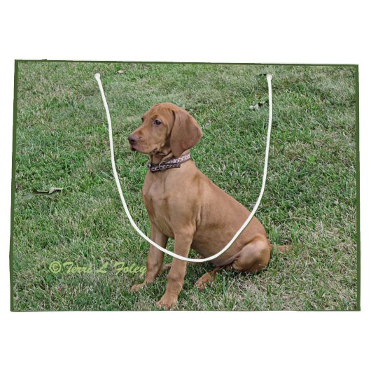 Vizsla Geschenk-Tasche Große Geschenktüte (Rückseite)