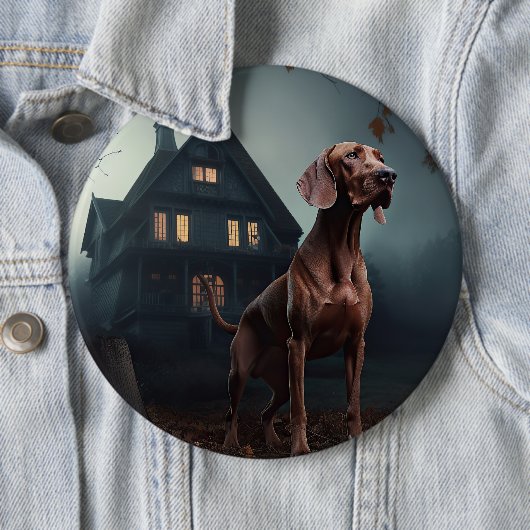 Vizsla Halloween Beängstigend Button (Beispiel)