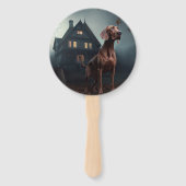 Vizsla Halloween Beängstigend Fächer (Vorderseite)