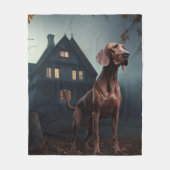 Vizsla Halloween Beängstigend Fleecedecke (Vorderseite)