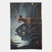 Vizsla Halloween Beängstigend Geschirrtuch (Vertikal)