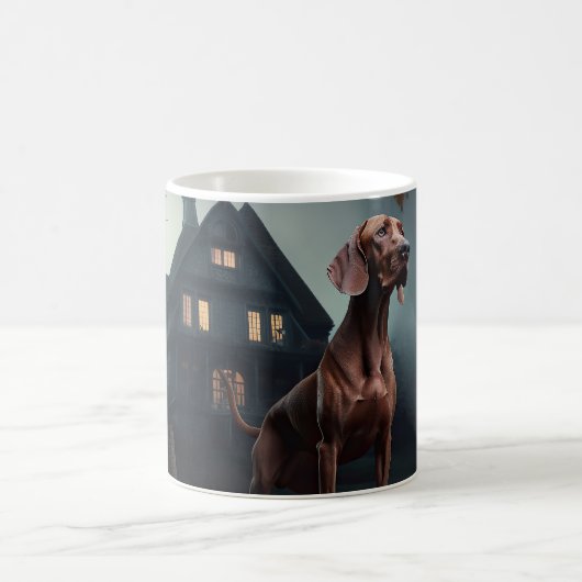 Vizsla Halloween Beängstigend Kaffeetasse (Mittel)