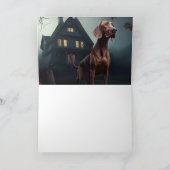 Vizsla Halloween Beängstigend Karte (Innenseite)