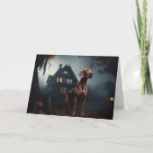 Vizsla Halloween Beängstigend Karte (Vorderseite)