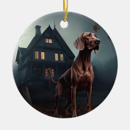 Vizsla Halloween Beängstigend Keramik Ornament (Vorne)