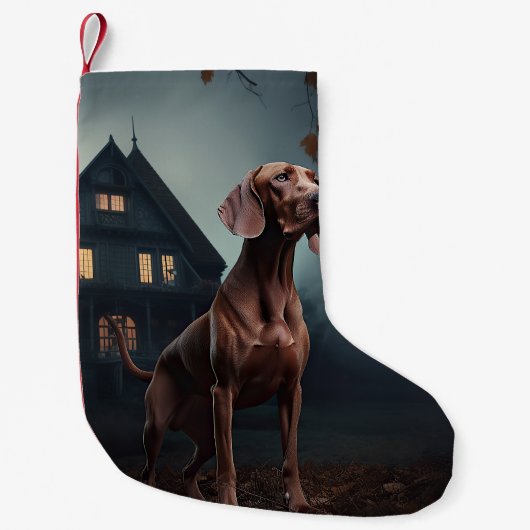 Vizsla Halloween Beängstigend Kleiner Weihnachtsstrumpf (Vorderseite)