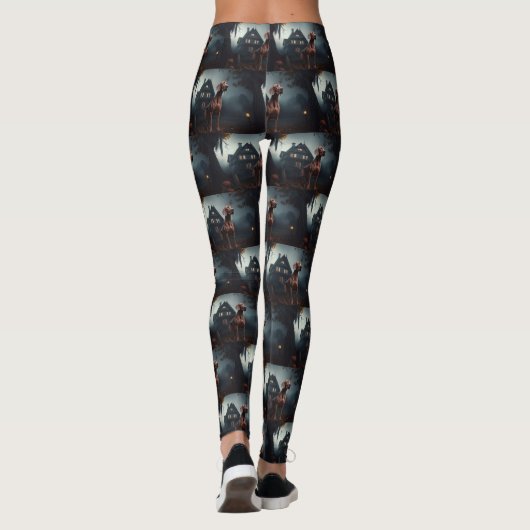 Vizsla Halloween Beängstigend Leggings (Rückseite)