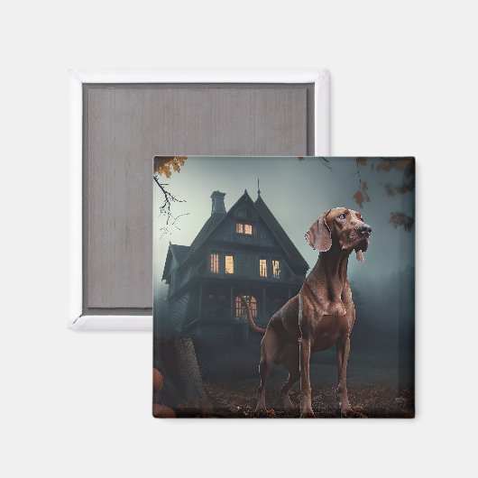 Vizsla Halloween Beängstigend Magnet (Vorderseite/Rückseite)