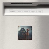 Vizsla Halloween Beängstigend Magnet (In Situ (Geschirrspüler))