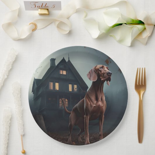 Vizsla Halloween Beängstigend Pappteller (Hochzeit)