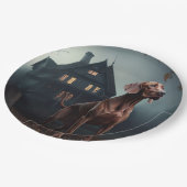 Vizsla Halloween Beängstigend Pappteller (Schrägansicht)