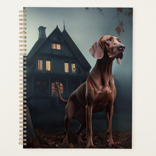 Vizsla Halloween Beängstigend Planer (Vorderseite)