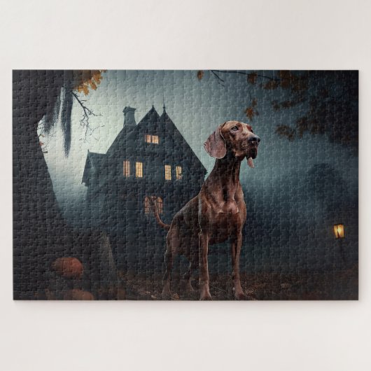 Vizsla Halloween Beängstigend Puzzle (Horizontal)