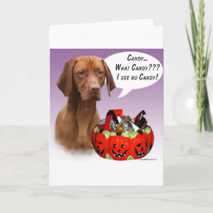 Vizsla Halloween Candy Karte