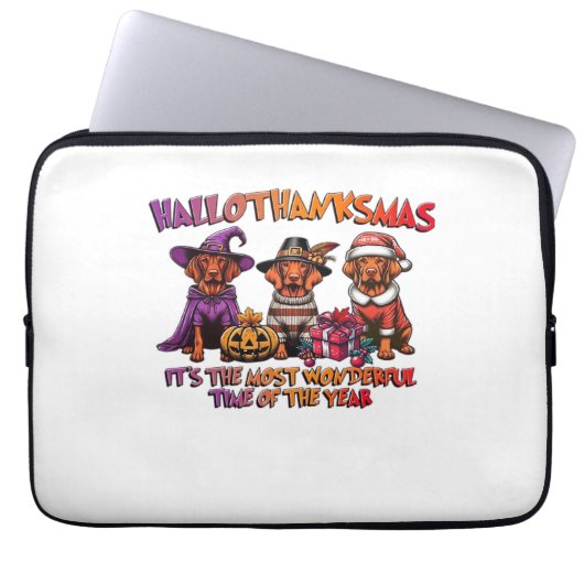 Vizsla Halloween Erntedank Weihnachts Classic T- Laptopschutzhülle (Vorderseite)