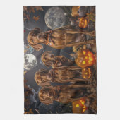 Vizsla Halloween Spooky Geschirrtuch (Vertikal)