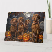 Vizsla Halloween Spooky Karte (Vorderseite)