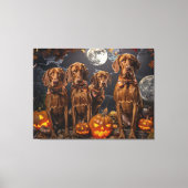 Vizsla Halloween Spooky Leinwanddruck (Vorderseite)
