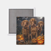 Vizsla Halloween Spooky Magnet (Vorderseite/Rückseite)