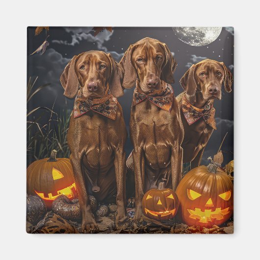 Vizsla Halloween Spooky Magnet (Vorne)