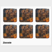 Vizsla Halloween Spooky Quadratischer Aufkleber (Blatt)
