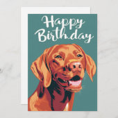 Vizsla Happy Birthday Feiertagskarte (Vorne/Hinten)