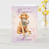 Vizsla Heart Mama Karte (Gelbe Blume)