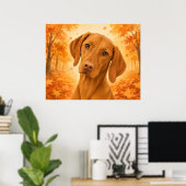 Vizsla-Herbstwaldhund Poster (Heimbüro)