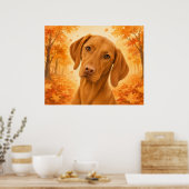 Vizsla-Herbstwaldhund Poster (Küche)