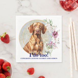 Vizsla-Hochzeitsservietten mit Hundebild Serviette