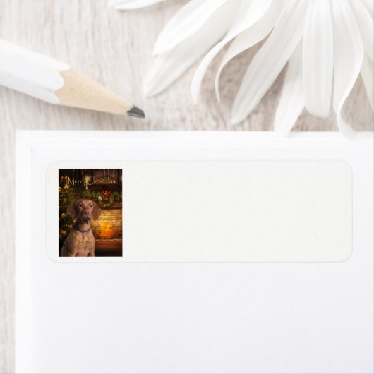 Vizsla Holiday Rücksendeadressen-Aufklebers (Insitu)