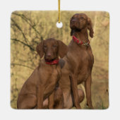 Vizsla Hound Dogs Keramikornament (Rückseite)