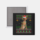 Vizsla-Hund hässliche Weihnachtspullover Feiertage Magnet (Vorderseite/Rückseite)