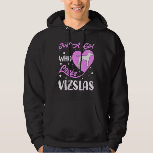 Vizsla Hund Herzform Vintage Nur Ein Mädchen Das V Hoodie