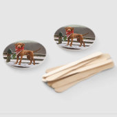 Vizsla Hund in Schnee Weihnachten Fächer (Non-assembled)