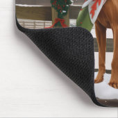 Vizsla Hund in Schnee Weihnachten Mousepad (Ecke)