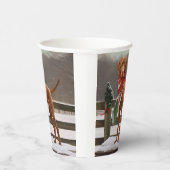 Vizsla Hund in Schnee Weihnachten Pappbecher (Rechts)