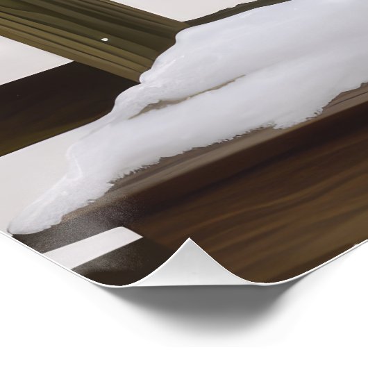 Vizsla Hund in Schnee Weihnachten Poster (Ecke)