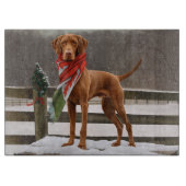 Vizsla Hund in Schnee Weihnachten Schneidebrett (Vorderseite)