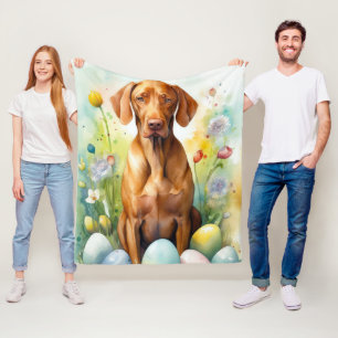 Vizsla-Hund mit Ostereiern Feiertag Fleecedecke