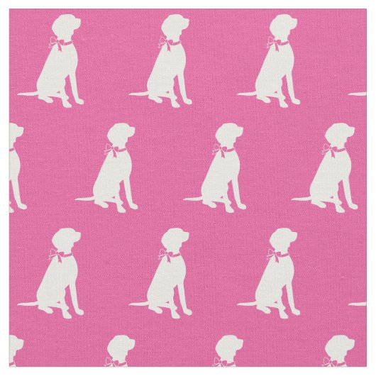 Vizsla Hund Silhouette Pet Pink Stoff (Nahaufnahme)
