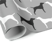 Vizsla Hund Silhouetten Gemustert Geschenkpapier (Rolleneckpunkt)