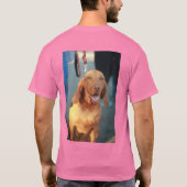 Vizsla Hund sitzend und glücklich T-Shirt (Rückseite)