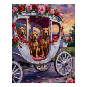 Vizsla Hund Valentinstag Poster