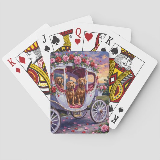 Vizsla Hund Valentinstag Spielkarten (Rückseite)