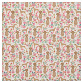 Vizsla Hund Vintage Blumen Stoff (Muster)